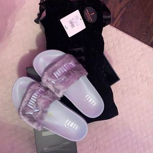 Fenty Slides- grey, come with box & dust bag